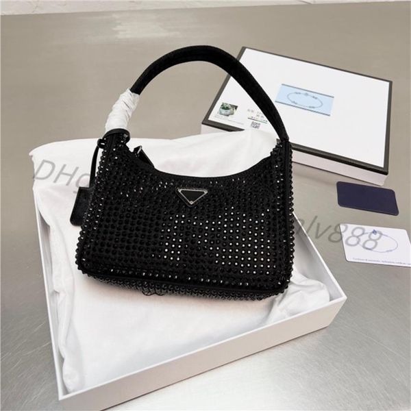 

designer handbags women fashion shoulder bag vintage 2005 diamonds hobo cross body bags canvas chest pack crsytal chain purse lady287n