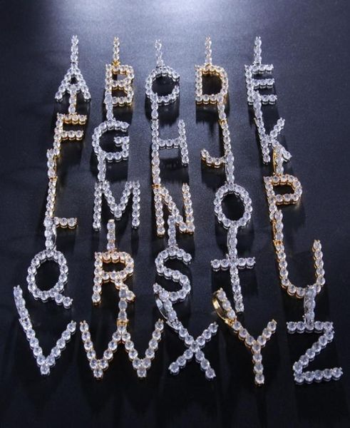 

iced out letter pendant necklace hip hop mens custom name necklace fashion womens gold silver initial letter necklace6466402