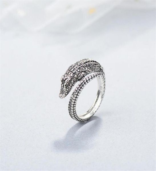 

2021 new vintge neogothic crocodile lligtor long til width surfce double lyer ring niml prty women jewelry34566581859493, Silver
