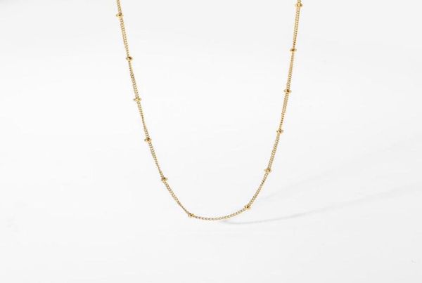 

pendant necklaces tarnish waterproof stainless steel thin bead chain necklace for women minimalist trendy stacking choker4092949, Silver