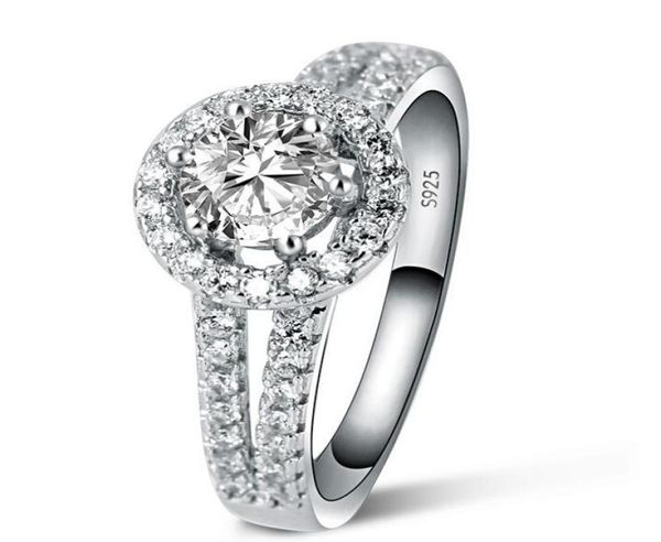 

fine 1 ct simulate diamond ring for women luxury 925 sterling silver ring engagement ring for women bridal gift for girl7766941, Slivery;golden