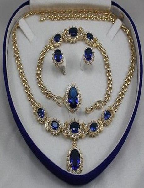 

women039s jewelry aquamarine yellow gold earring bracelet necklace ring box7383846, Slivery;golden