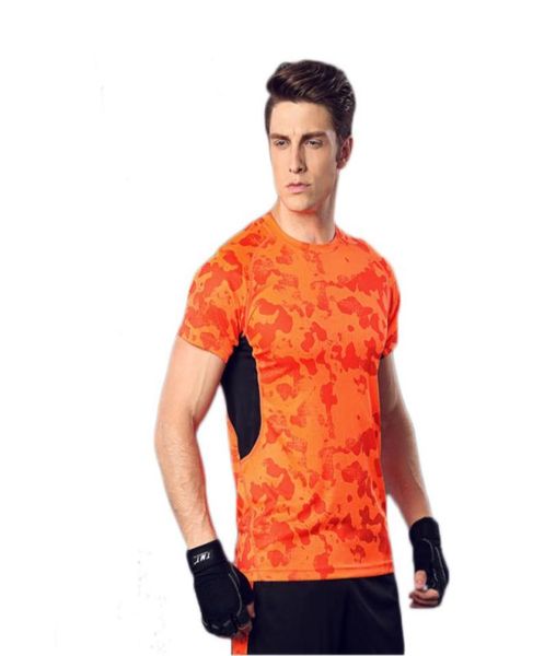 

spring and summer outdoor sports men short sleeved t shirt almost dry tight squeeze running physical exercise clothess9813762