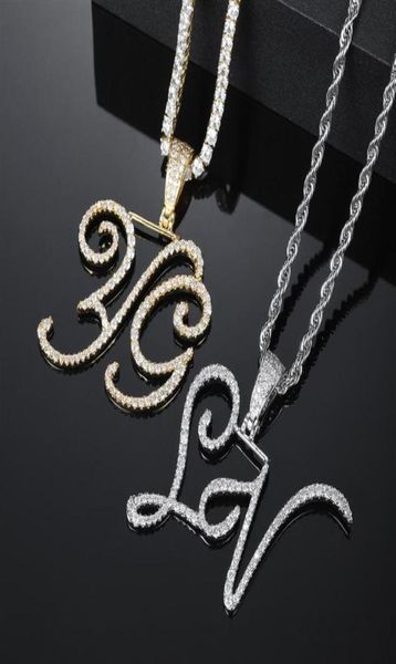 

custom name cursive letters pendant necklace gold silver charm men women fashion hiphop rock jewelry with rope chain24155783302