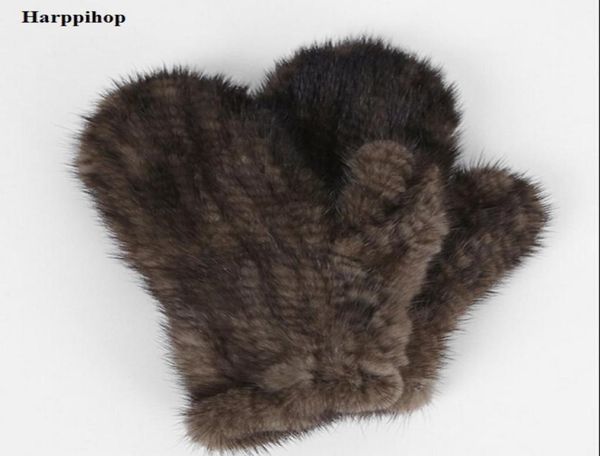 

whole harppihop fur genuineminkfur sofe gloves natural fur mittennewfurdesignforthiswinterblack and brown colors9808884, Blue;gray