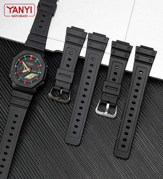 

plastic watch band for casio gshock dw6900dw9600dw5600gwm5610 ga21002110 dw5000 gwb5600 dw5025 5035 watch strap 16mm h0982130351196770, Silver