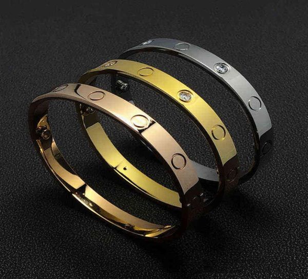 

luxury bangle women stainless steel screwdriver couple gold bracelet men fashion jewelry valentine day gift for girlfriend accesso1781282, Black