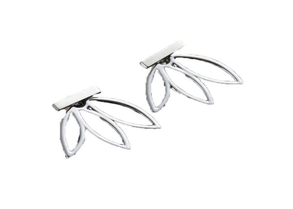 

bc 2016 new vintage lotus earrings metal bar stud earrings fashion ear jacket woman jewelry rosegold plated silver tone 1 piece4437782, Golden;silver