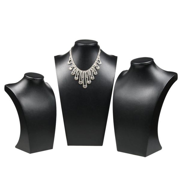 

black pu leather necklace bust tall jewelry display stand neck form for jewellery window shelf exhibition counter stand xpiwt 5360846