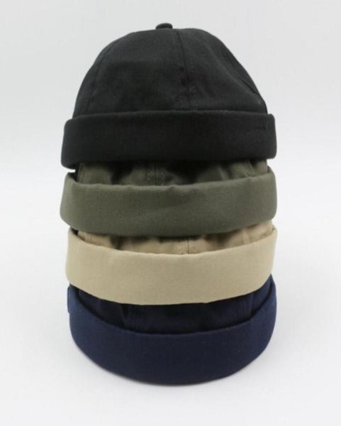 

cotton brimless docker leon cap adjustable street casual lovers visorless sailor skullcap beanie hat no brim rolled cuff retro wo69349304, Blue;gray