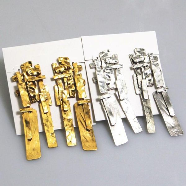 

metallic ear studs vintage gold statement earrings0123487046025915165, Golden;silver