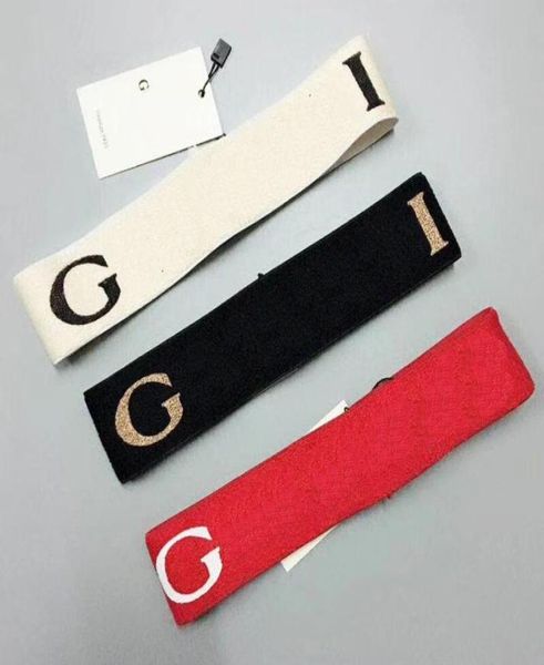 

women headbands luxurys designers red black white brand letter stripe elastic headband men fashion sport hair bands retro turban h8048464, Silver