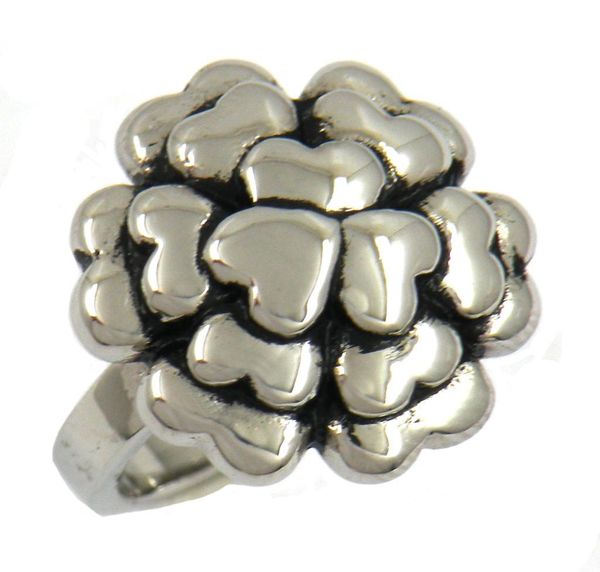 

fanssteel stainless steel punk vintage mens or womens jewelry heart flower ring love ring biker ring fsr08w636566836, Silver