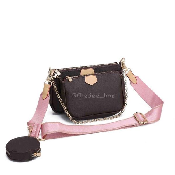 

3-piece set women shoulder bags handbags small bag leather coin purse with shoulders strap189m