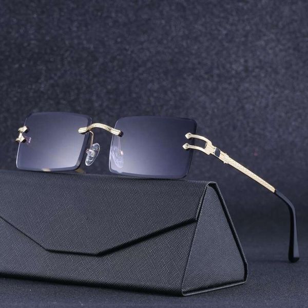 

fashionable frameless sunglasses for men wholesale sunblock women high end, White;black