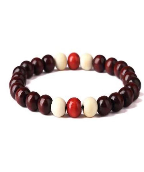 

new fashion mens natural 8mm wooden beaded root chakra jewery hip hop beads bracelets buddha word jewelry for men women gifts7280272, Black