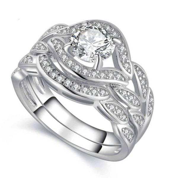 

ring 2017 new arrilval fashion jewelry 10kt white gold filled z cz gemstones engagement wedding bridal ring set size 5112000038, Silver