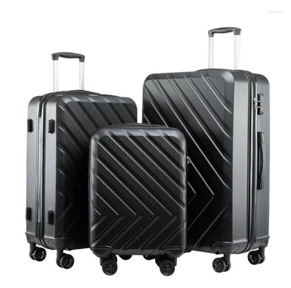 

suitcases 3pcs set 200390392428 inch rolling luggage travel suitcase on wheels trolley bag abs pc case for business6304779