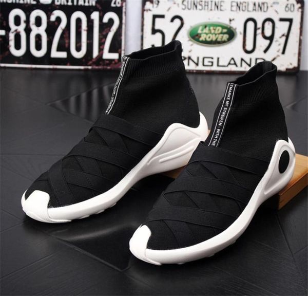

new arrival fashion mens sock boots man casual flats brand men039s ankle boot shoes8990635, Black