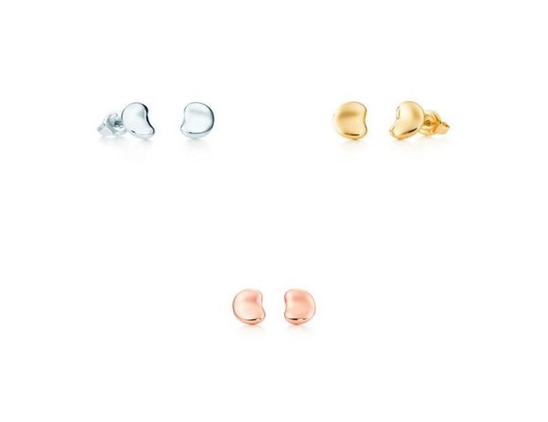 

2021 trending luxury brands pea men wedding womens stud earrings couple 925 silver247y6750051, Golden;silver