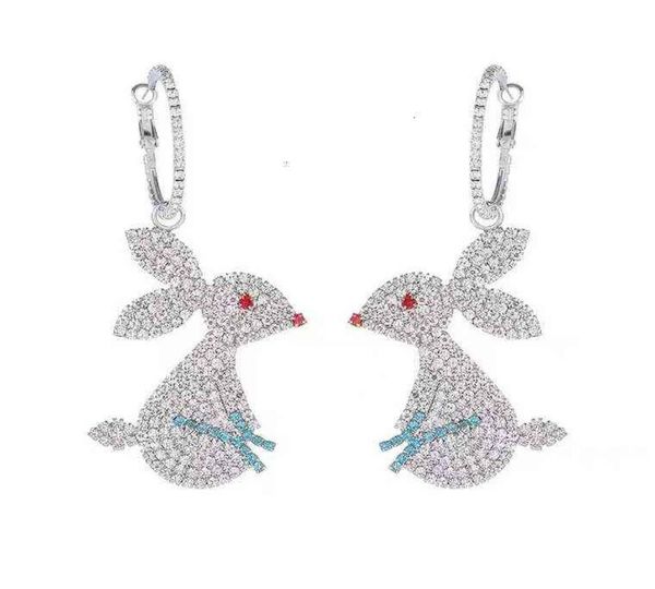 

you are my glory qiao jingjing dili geba same earrings lovely little rabbit diamond versatile earrings8119774, Golden
