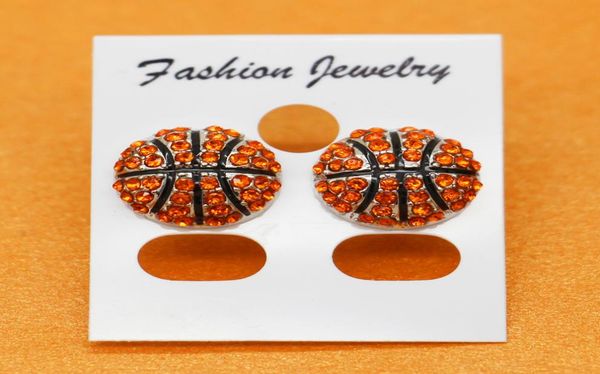 

basketball rhinestone round yellow softball stud earrings gift for sports mom spots team gift for her softball mom fashion earring1175447, Silver