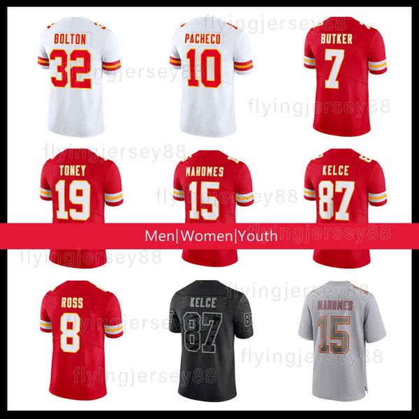 

15 patrick mahomes football jersey chiefes travis kelce 20 justin reid 4 rashee rice george karlaftis chris jones tony gonzalez skyy moore w, Black;red