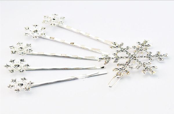

fashion silvery blue snowflake hair pins set rhinestone girls hairs clips pin girl student hairpins accessories hairclip barrettes6533620, Slivery;white