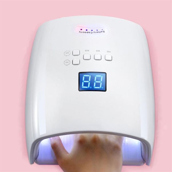 

nail dryers builtin battery rechargeable nail uv lamp 48w wireless gel polish dryer s10 pedicure manicure light professional led n243k