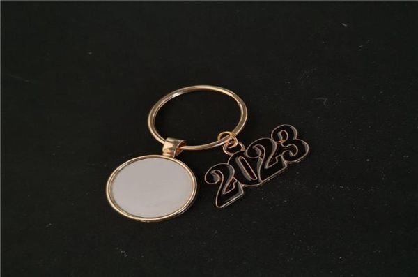 

sublimation blank round kc gold 2023 keychains new year key ring heat transfer printing blank diy materials factory 2398253, Silver