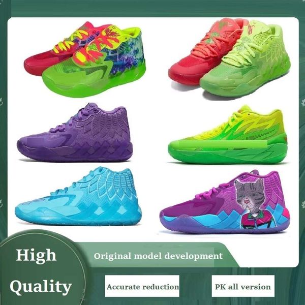 

mb01 rick morty casual shoes for sale men women kids lamelo ball queen city red sport shoe size 4.5-12, Black