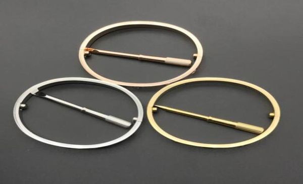 

with box thin 4mm stainless steel gold bangle bracelet for mens women fashion jewelry wedding lover gift with box4807310, Black