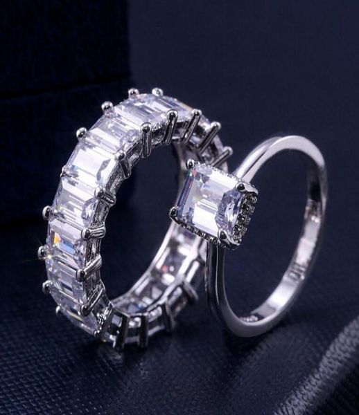 

wholenew luxury jewelry 925 sterling silver princess cut white z cz diamond party women wedding engagement brida1540970, Slivery;golden