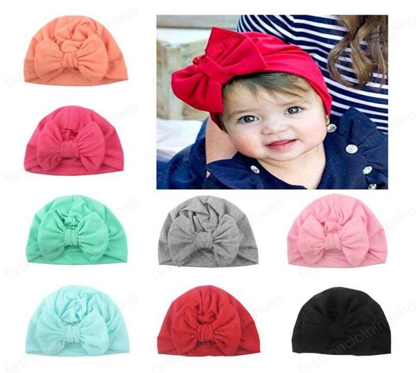 

newborn baby bow hats 7 design solid cap baby kids caps infant girl caps boy girls hats 074943194, Yellow