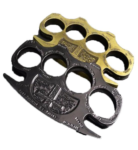 

weight about 220240g metal brass knuckle duster four finger self defense tool fitness outdoor safety defenses pocket edc tools ge6515606