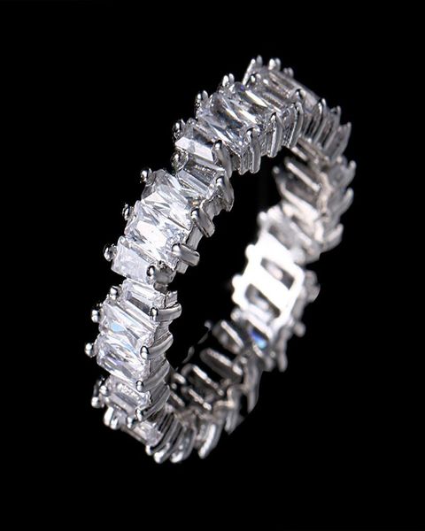 

hip hop iced out ring cz stone tennis rings women charm luxury jewelry crystal zircon diamond rose gold silver wedding gift7723613