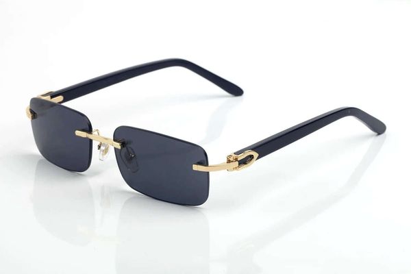 

sunglasses mens designer glasses sunglasses rimless square blue lens peach heart gold hardware polishing craft fashion rectangle c decorate, White;black