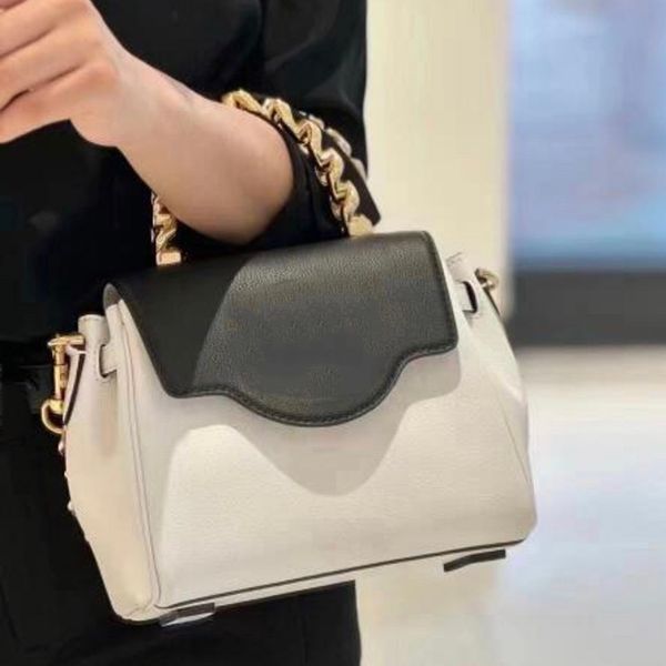

women hand bag handle heavy chain tote bag crossbody designer bag shoulder bag shopping bags quality luxury bag lichee pattern leather purse