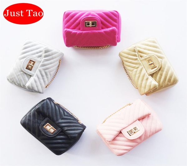 

just tao classic style messenger bags for preschool girls kids small size phone bag girls money bags child leather purse jt0278760295, White