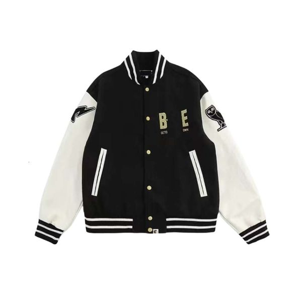 

designer jacket men's women original quality jackets men's baseball vintage bomber coats letter embroidery autumn men hip hop loos, Black
