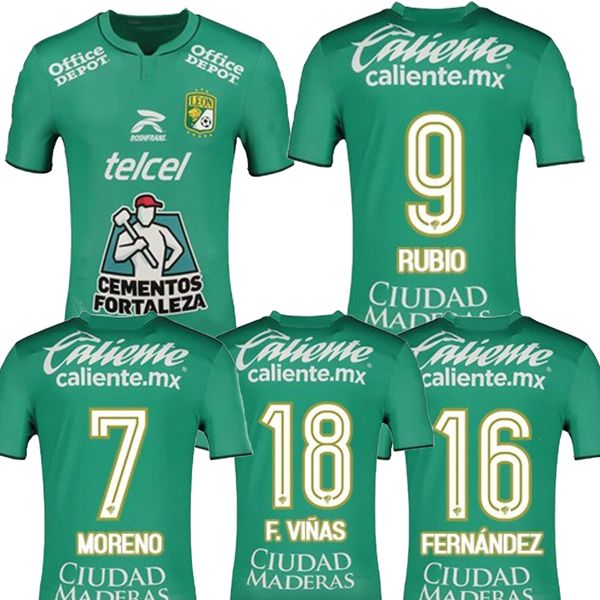 

23-24 leon soccer jerseys customized mexico club thai quality football uniform home 18 f.vinas 7 moreno 9 rubio 8 rodriguez 16 fernandez kin, Black;yellow