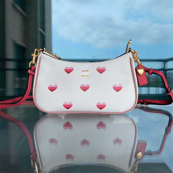 

red heart print designer bag women underarm shoulder bags mini tote bag leather fashion luxurys crossbody bags designers handbag purse 23020