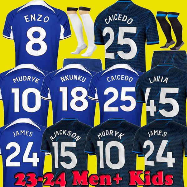 

2023 2024 nkunku jackson cfc soccer jerseys caicedo disasi 23 24 enzo fernandez mudryk james sterling cucurella lavia palmer chukwuemeka foo, Black;yellow