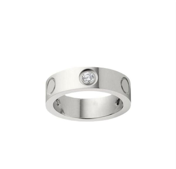 

love screw ring men women band rings 3 diamond designer luxury jewelry titanium steel alloy goldplated craft never fade not aller1080656, Silver