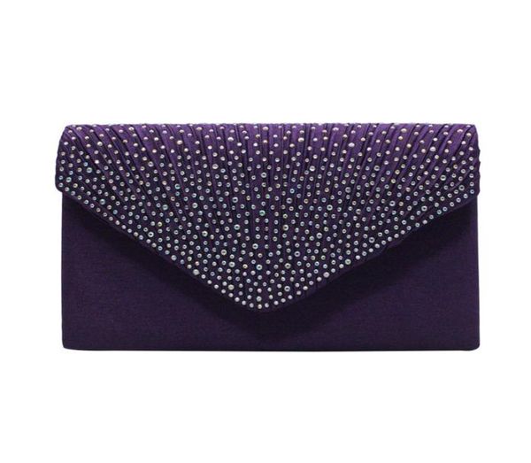 

ladies satin clutches evening bags crystal bling handbags wedding party purse envelope fashion womens bags wallet clutch bag 6266115, Red;black