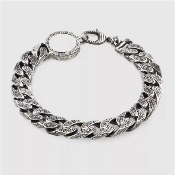 

new bracelet for women men double letter hip-hop gothic punk trendy cuban chain stainless steel cuff bangle couple jewelry271i, Golden;silver
