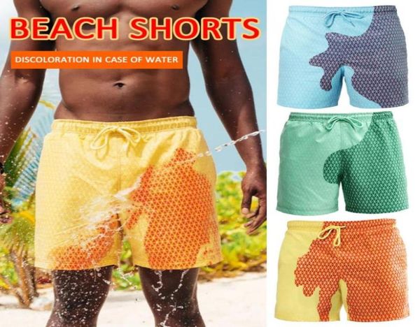 

2020 men colorchanging swimsuit briefs shorts magical change color beach shorts discoloration swimming pants quick dry6994238