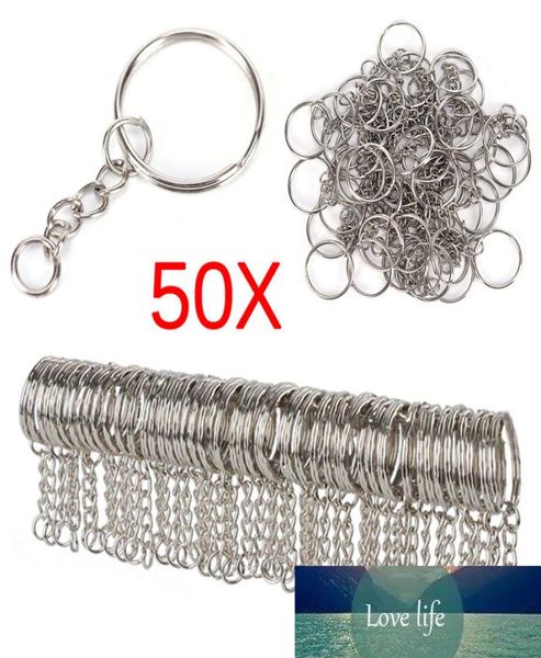 

silver plated metal blank keyring keychain split ring keyfob key holder rings women men diy key chains accessories9842651