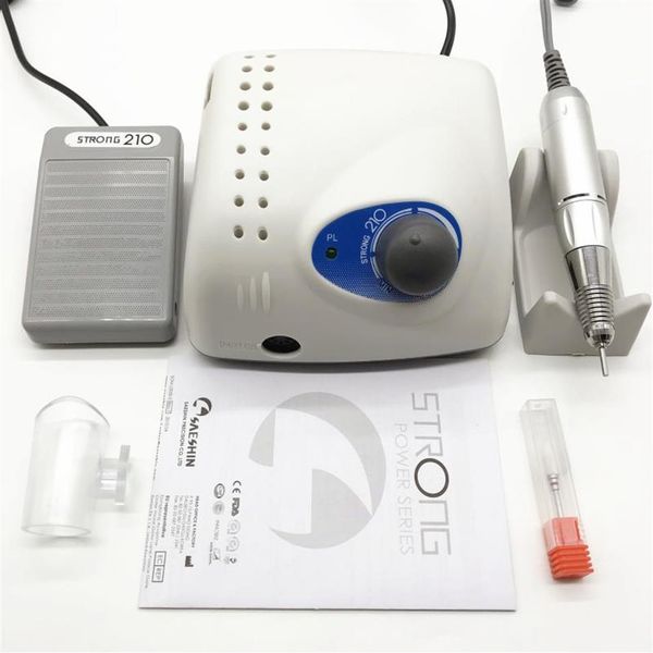 

65w strong 210 control box 2021 high-quality silver electric nail drill manicure drill professional nail polish equipment283u