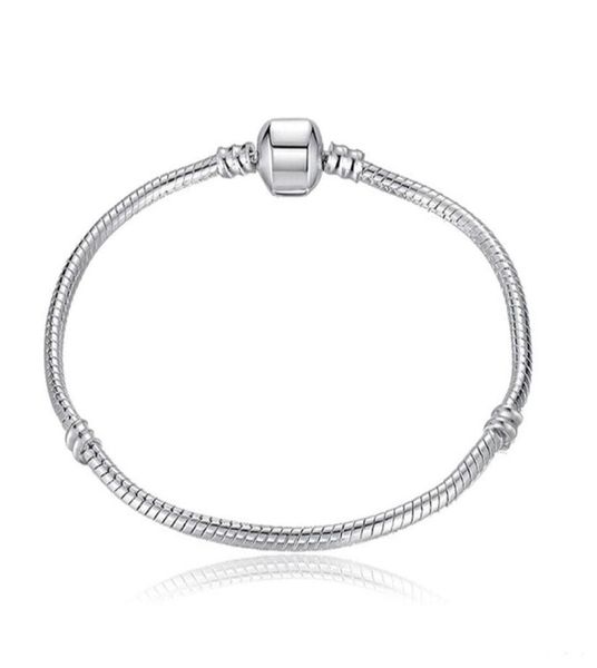 

fashion s925 sterling silver plated chain bracelet fit p charm beads bracelets bangle jewelry gift for women men 16234336556, Golden;silver
